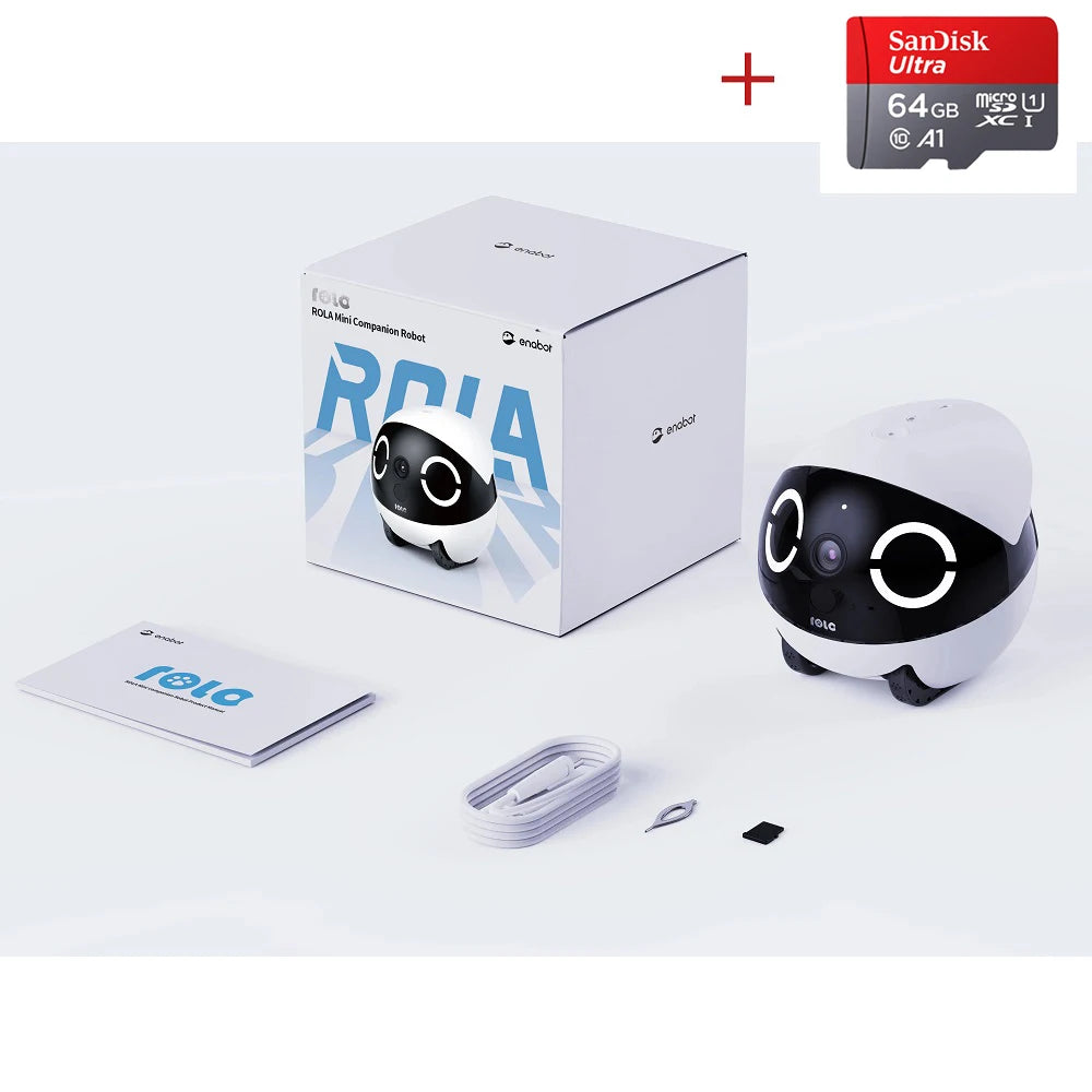 ROLA Mini Companion Robot 2K Camera Night Vision Pet Monitor Home Security Pet Camera Tumbler Design Realtime Control