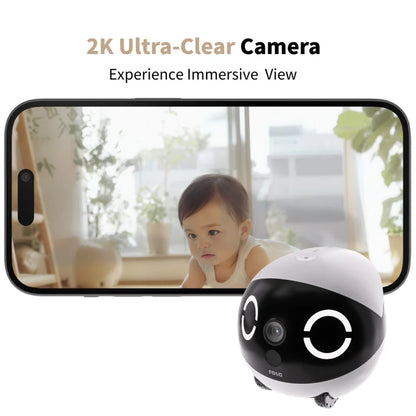 ROLA Mini Companion Robot 2K Camera Night Vision Pet Monitor Home Security Pet Camera Tumbler Design Realtime Control