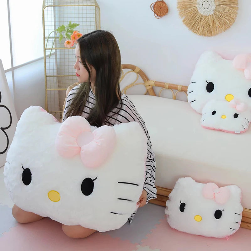 Big Size Hello Kitty Plush Toys Sanrio Anime Peripherals Hello Kitty Blanket KT Cat Stuffed Dolls Hello Kitty Xmas Gift for Kid
